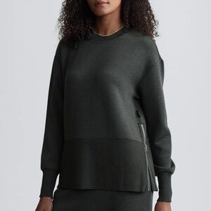 Varley Lowry Sweat doublesoft sweatshirt olive marl green like new large